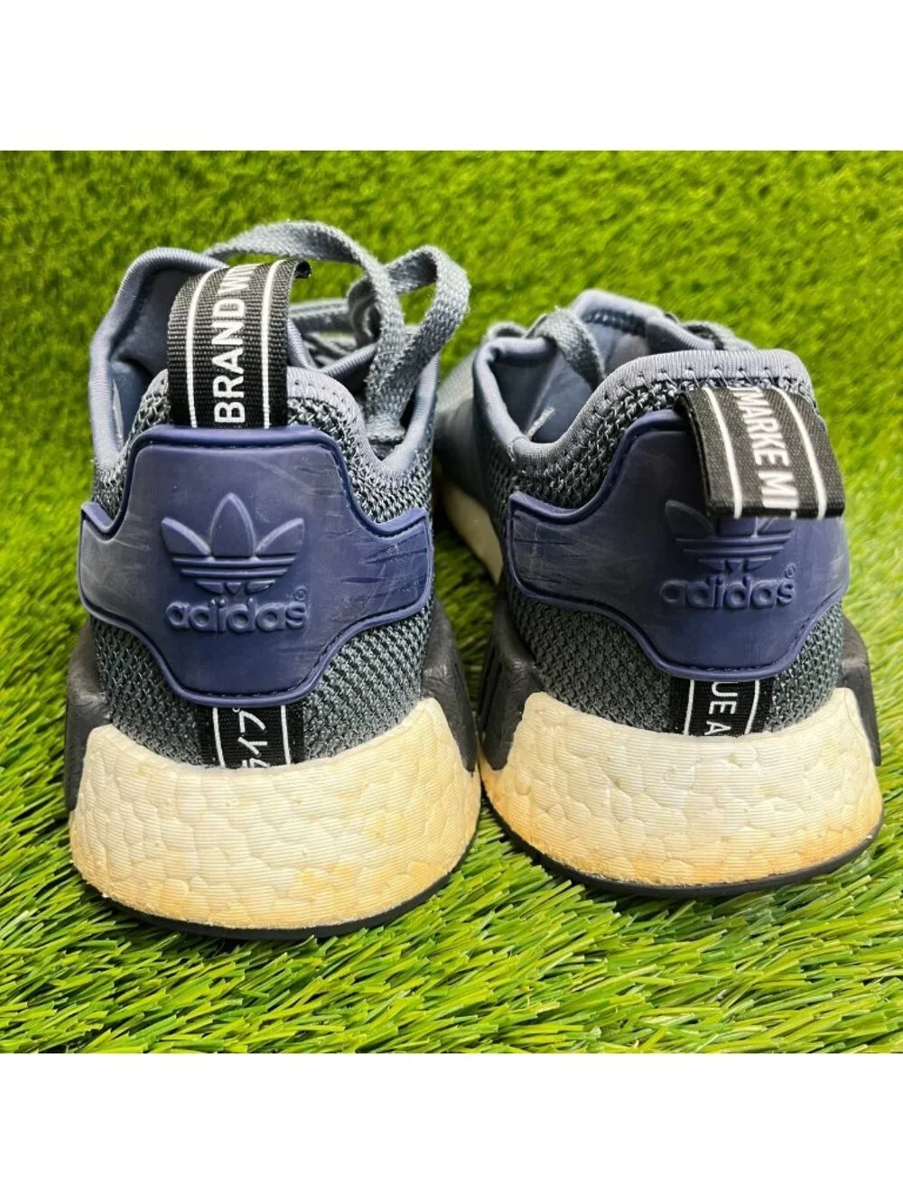 Adidas NMD R1 Mens Size 11 Gray Blue Athletic Running Walking Shoes Sneakers